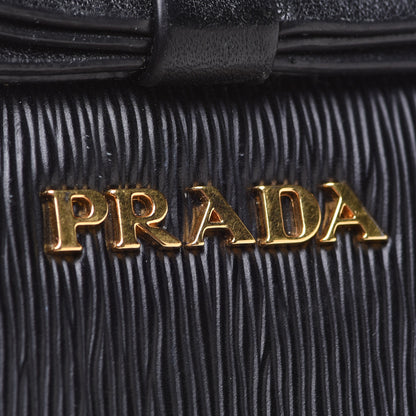 Prada Saffiano Compact Bow Zip Around Wallet Black 15 of 15