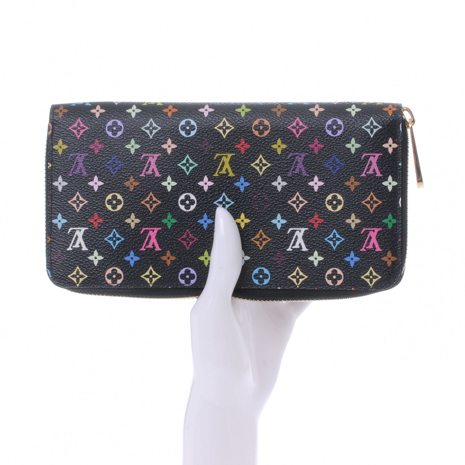 Louis Vuitton Monogram Multicolor Zippy Wallet Black Grenade 2 of 7
