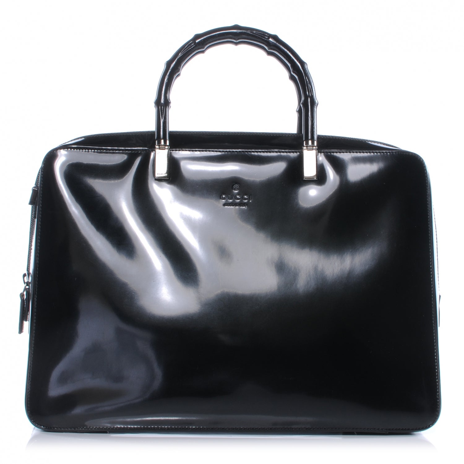 Gucci Patent Leather Bamboo Bag Black 1 of 8