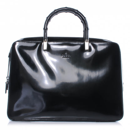 Gucci Patent Leather Bamboo Bag Black 1 of 8