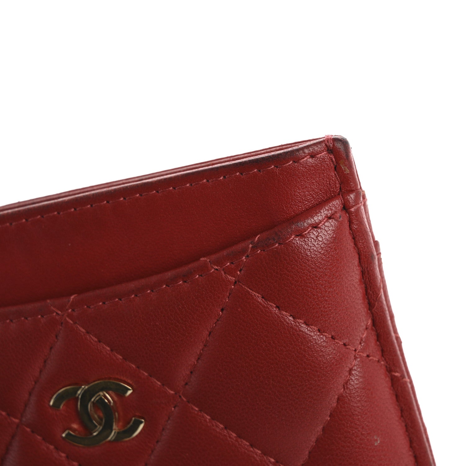 Chanel Lambskin Quilted Card Holder Red 11 of 15