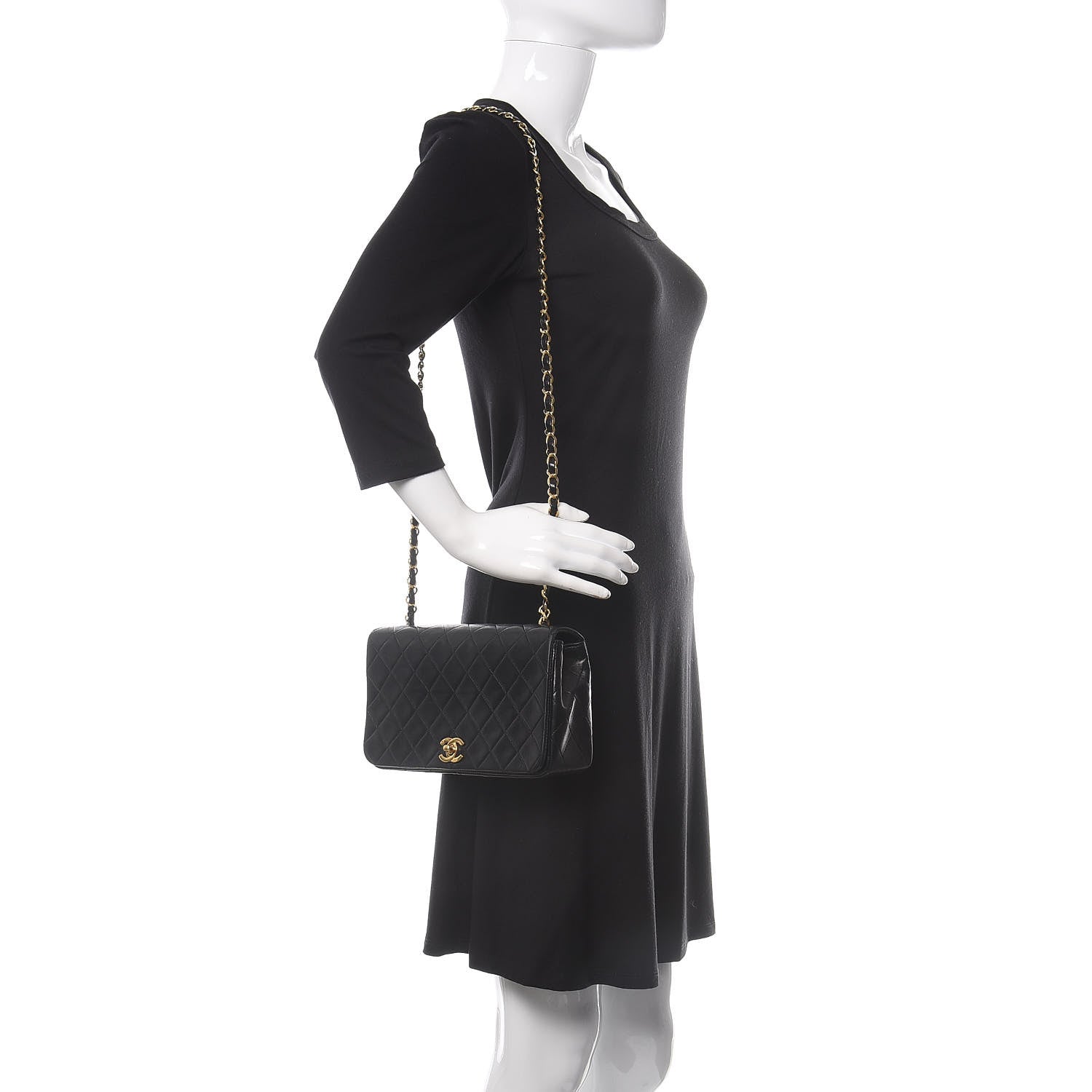 Chanel Lambskin Quilted Small Single Flap Bag Black 2 of 11
