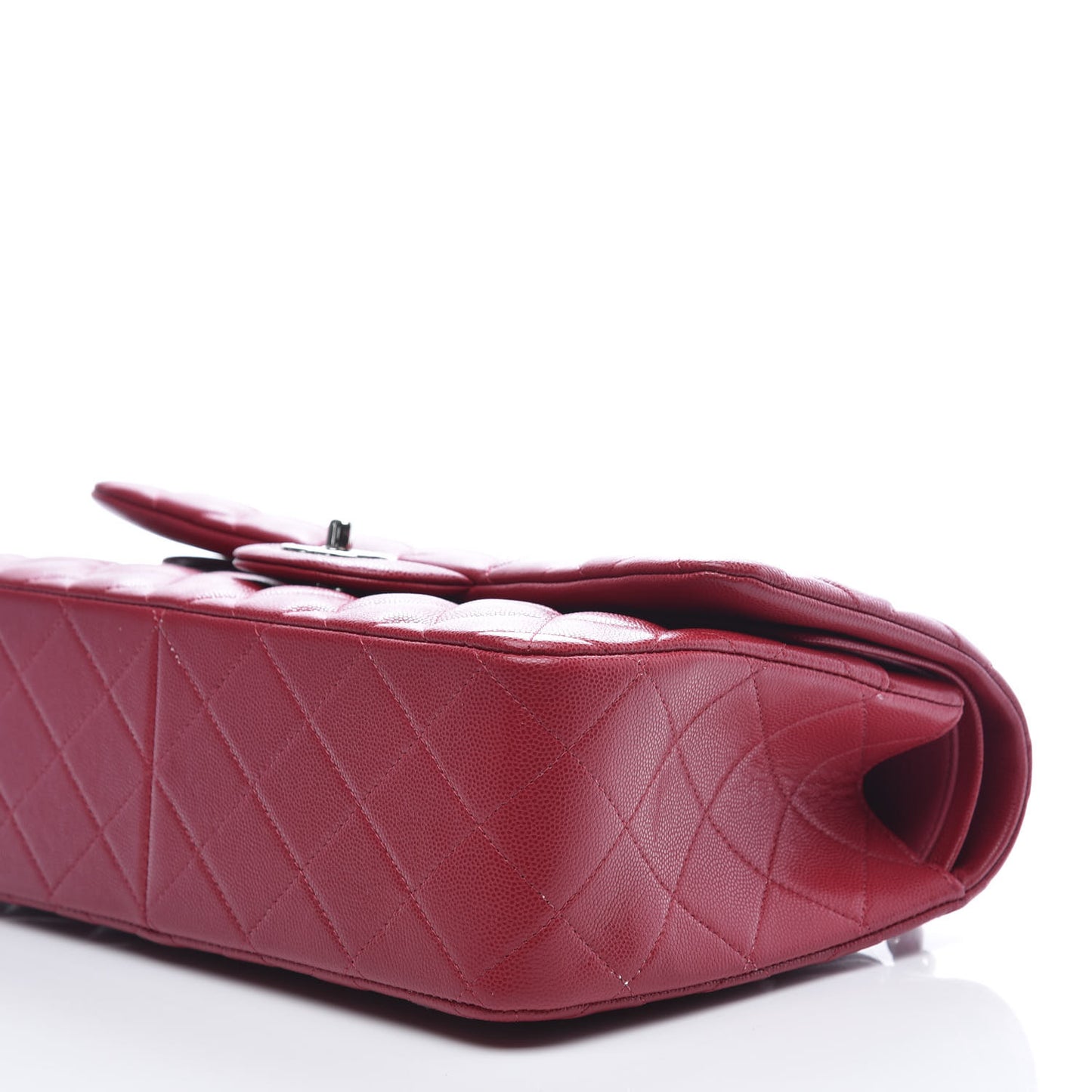 Caviar Quilted Jumbo Double Flap Red