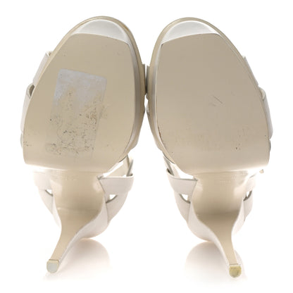 Saint Laurent Calfskin Tribute 105 Platform Sandals 38.5 Porcellana 5 of 8
