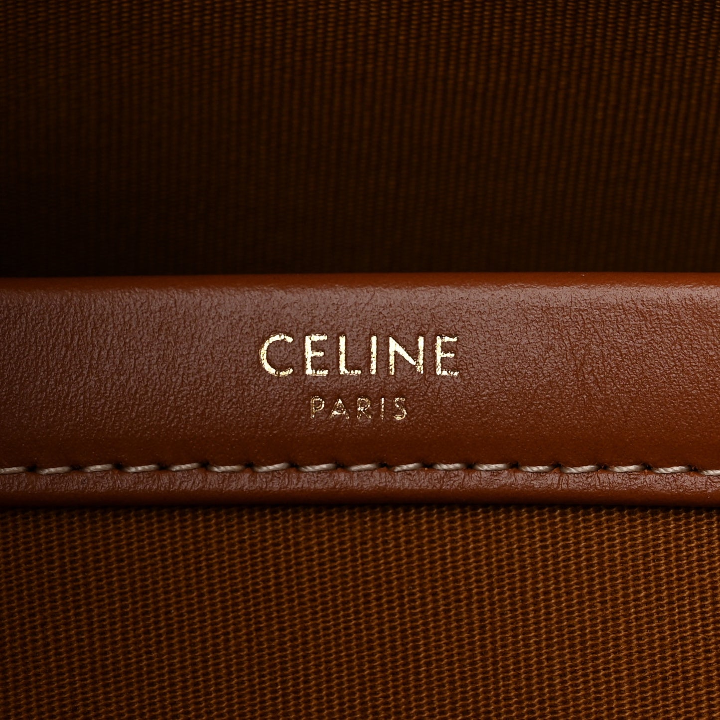 Triomphe Canvas Calfskin Mini Horizontal Cabas Tan