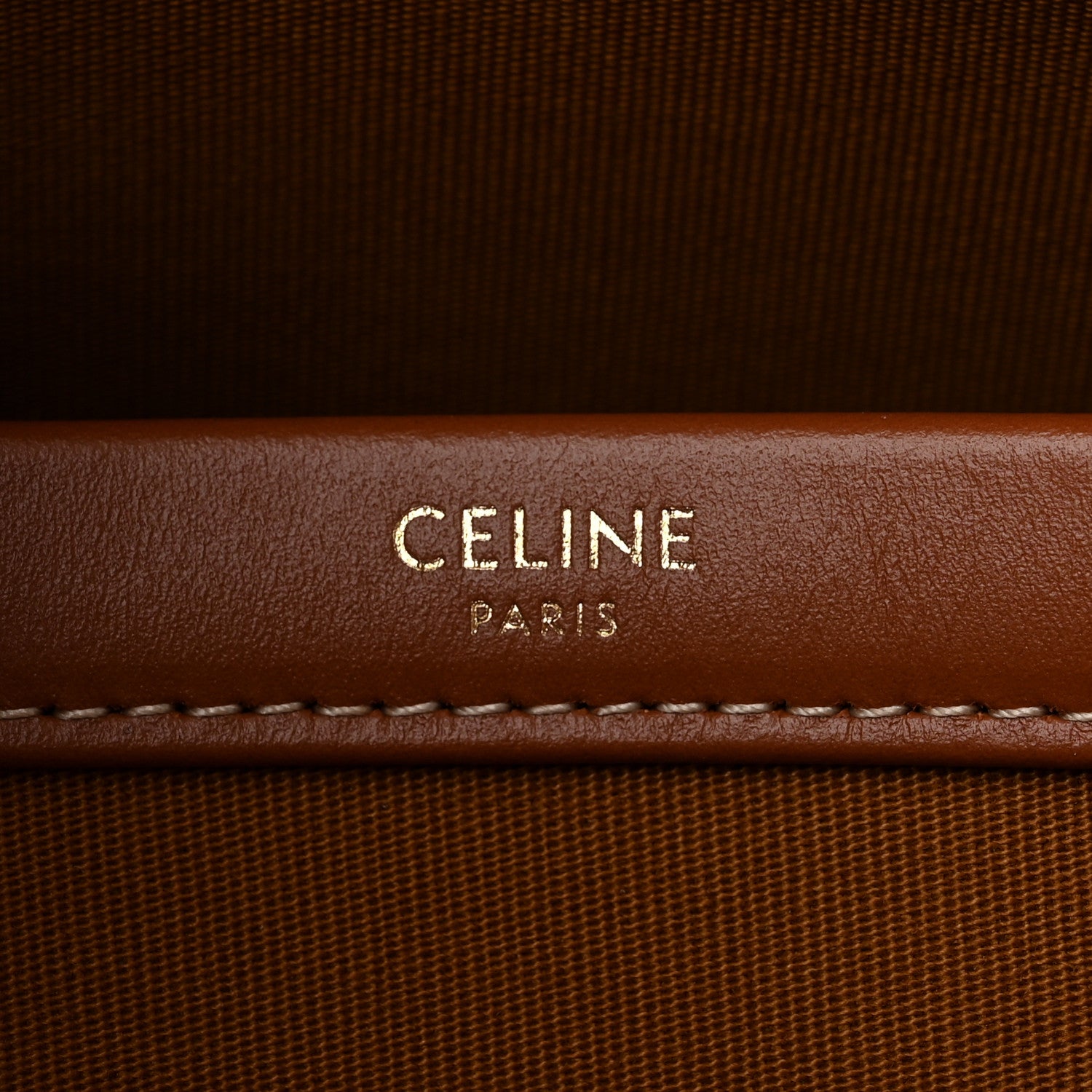 Celine Triomphe Canvas Calfskin Mini Horizontal Cabas Tan 6 of 9