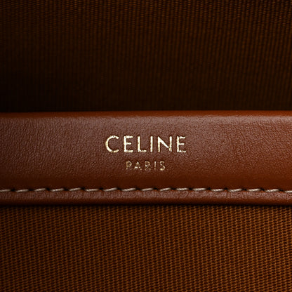 Celine Triomphe Canvas Calfskin Mini Horizontal Cabas Tan 6 of 9
