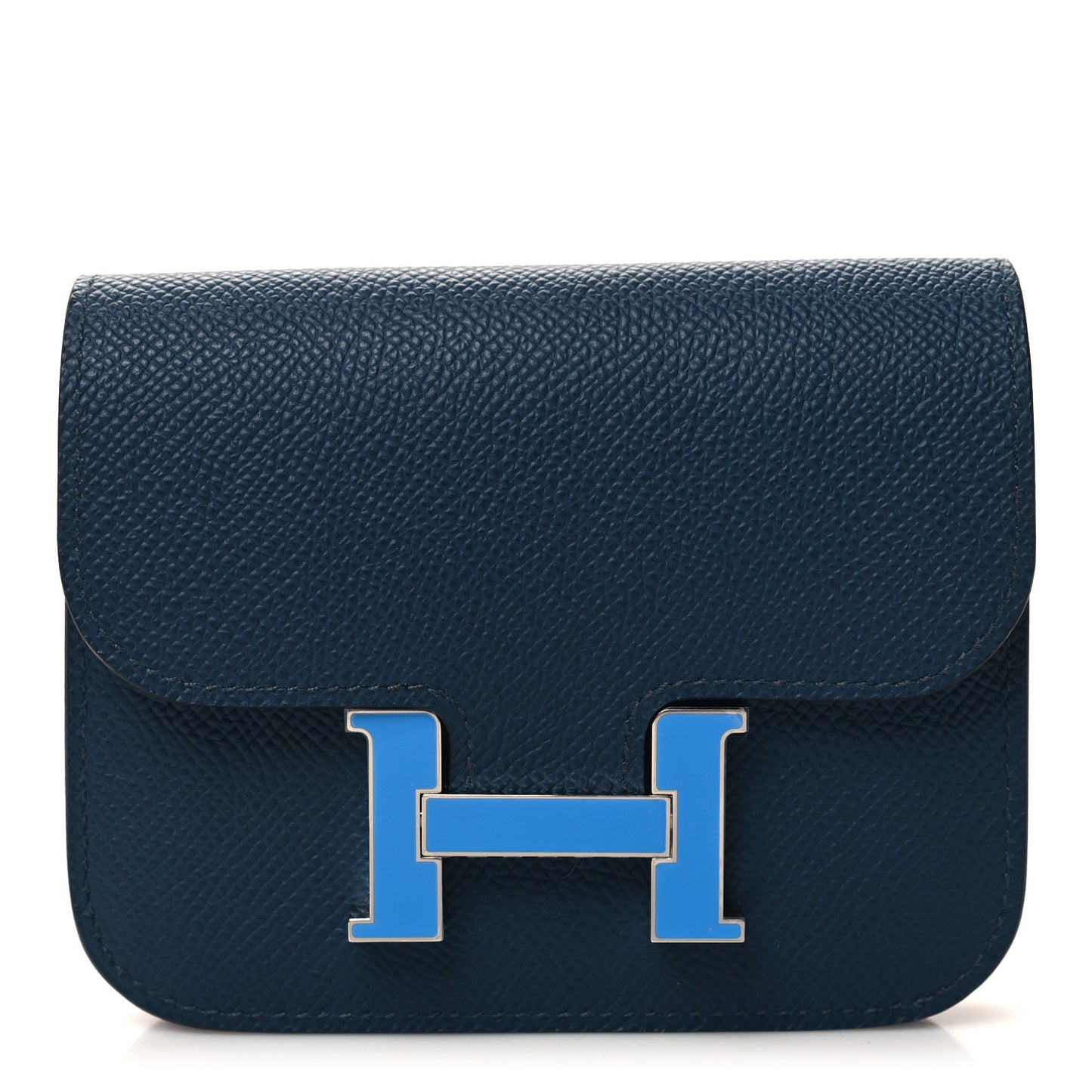 Epsom Enamel Constance Slim Wallet Blue De Prusse Blue Frida