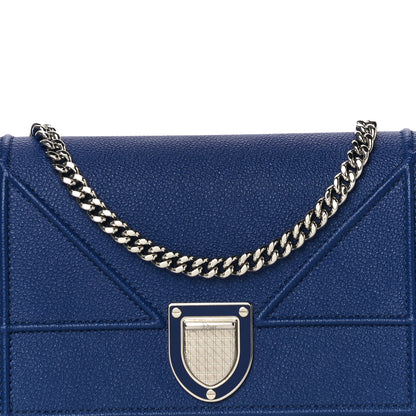 Christian Dior Grained Calfskin Diorama Croisiere Chain Wallet Blue 7 of 10