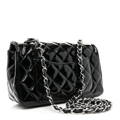 Chanel Patent Calfskin Quilted Mini Rectangular Flap Black 3 of 10