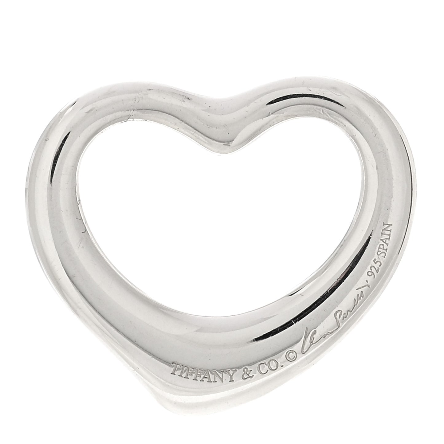 Sterling Silver 22mm Elsa Peretti Open Heart Pendant