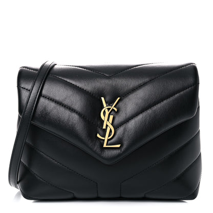 Saint Laurent Calfskin Y Quilted Monogram Toy Loulou Crossbody Bag Black 1 of 12