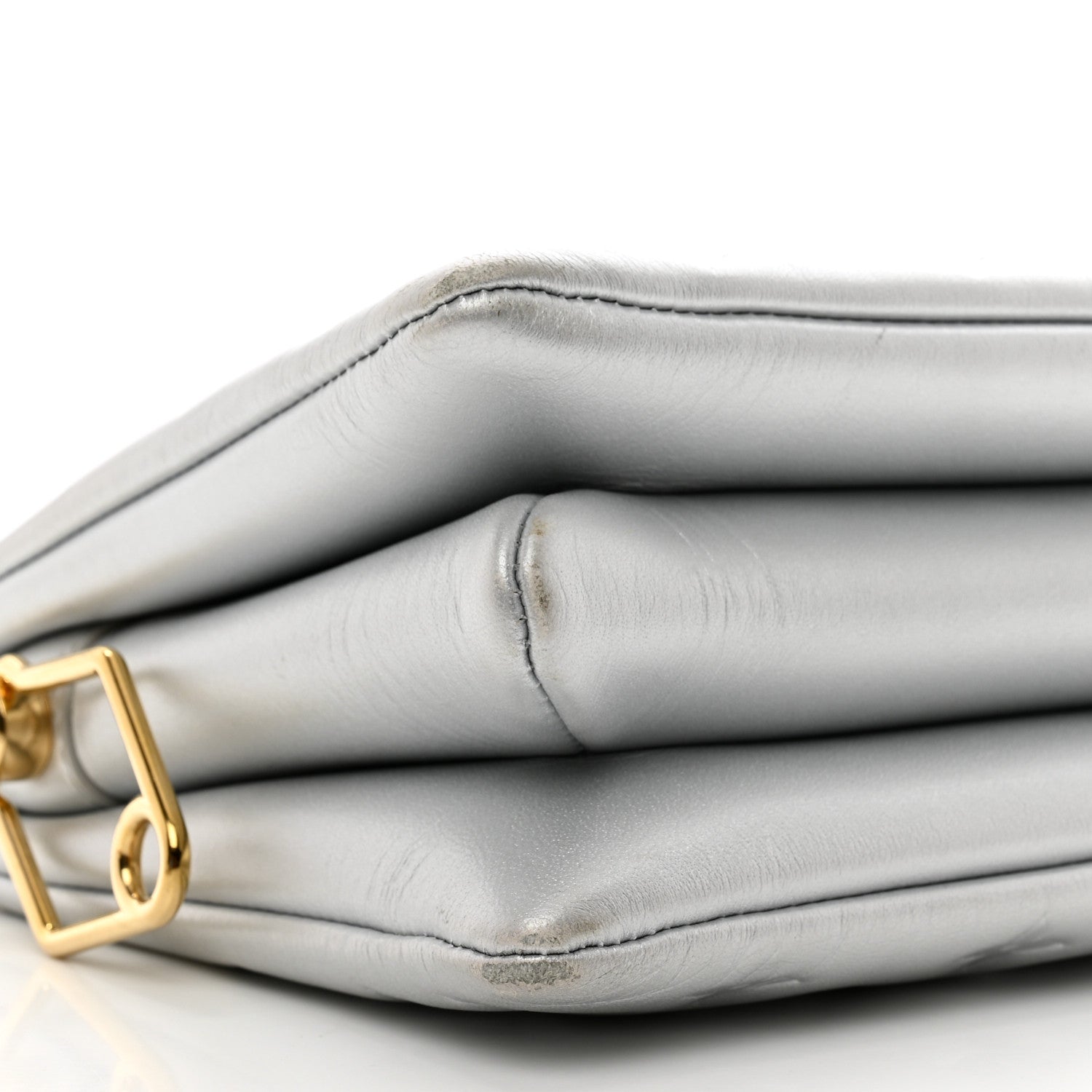 Louis Vuitton Lambskin Embossed Monogram Coussin BB Silver 9 of 10