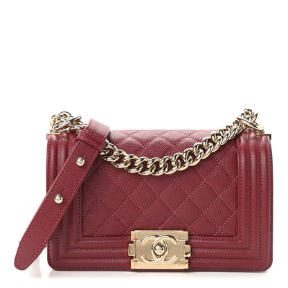 Chanel Caviar Quilted Small Boy Flap Dark Red 1 of 9