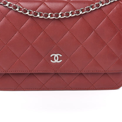 Chanel Lambskin Quilted Wallet On Chain WOC Red 12 of 12