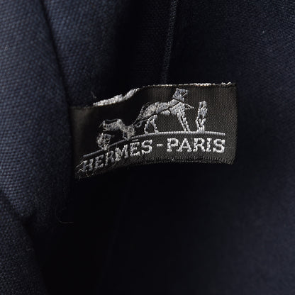 Hermes Canvas Fourre Tout MM Navy Brown 6 of 16