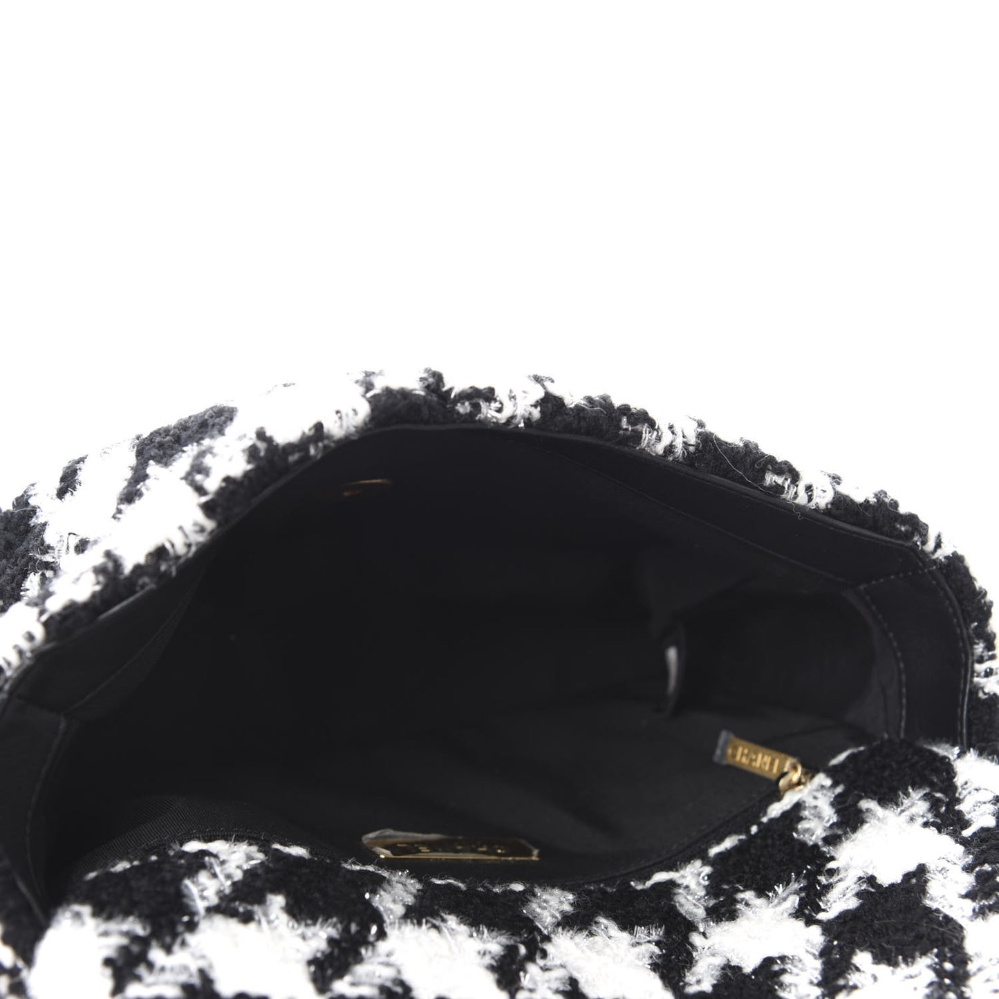 Tweed Quilted Medium 19 Flap Black Ecru White