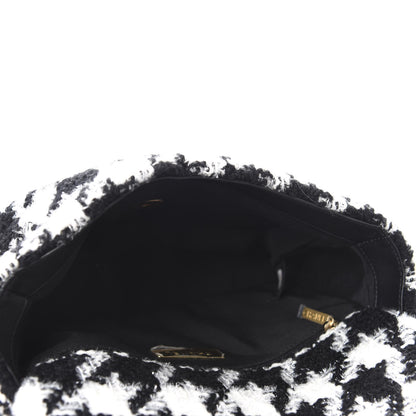 Chanel Tweed Quilted Medium 19 Flap Black Ecru White 5 of 10