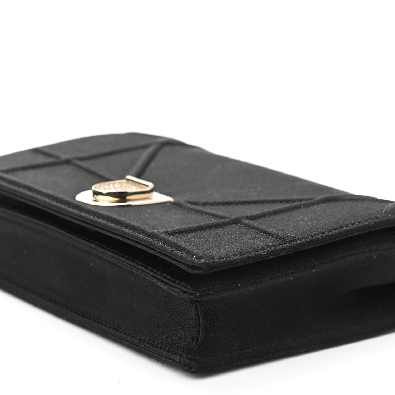 Christian Dior Satin Diorama Wallet on Chain Pouch Black 8 of 8