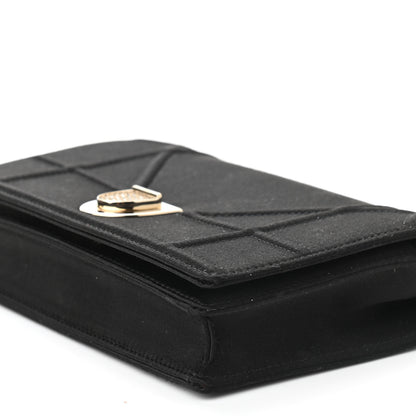 Christian Dior Satin Diorama Wallet on Chain Pouch Black 8 of 8