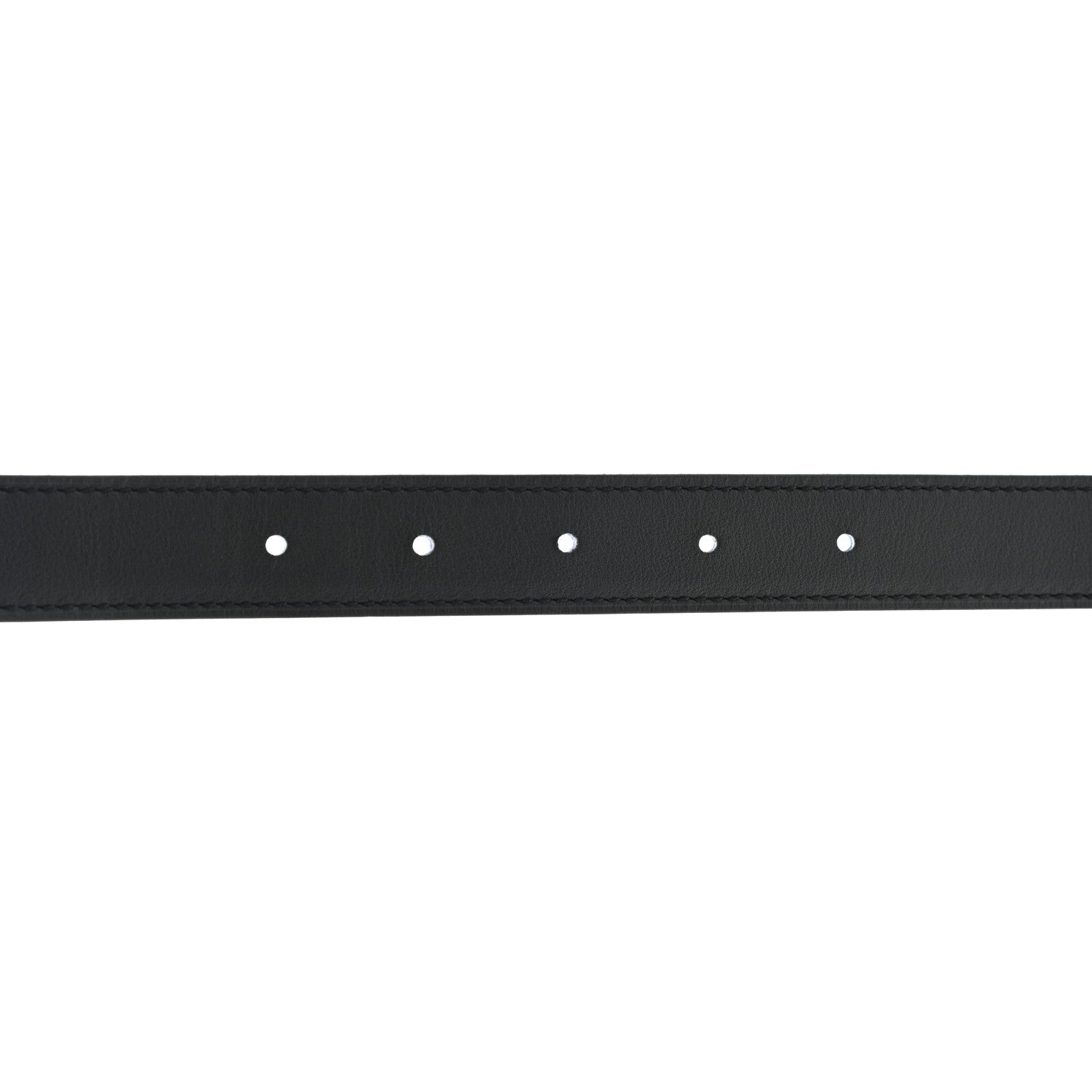 Hermes Swift Epsom 24mm Belt Strap 75 Black Bleu Electrique 5 of 6