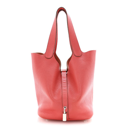 Hermes Taurillon Clemence Picotin Lock 22 MM Rose Jaipur 1 of 13