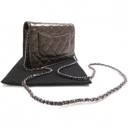 Chanel Leather Quilted Wallet On Chain Bronze 3 of 10