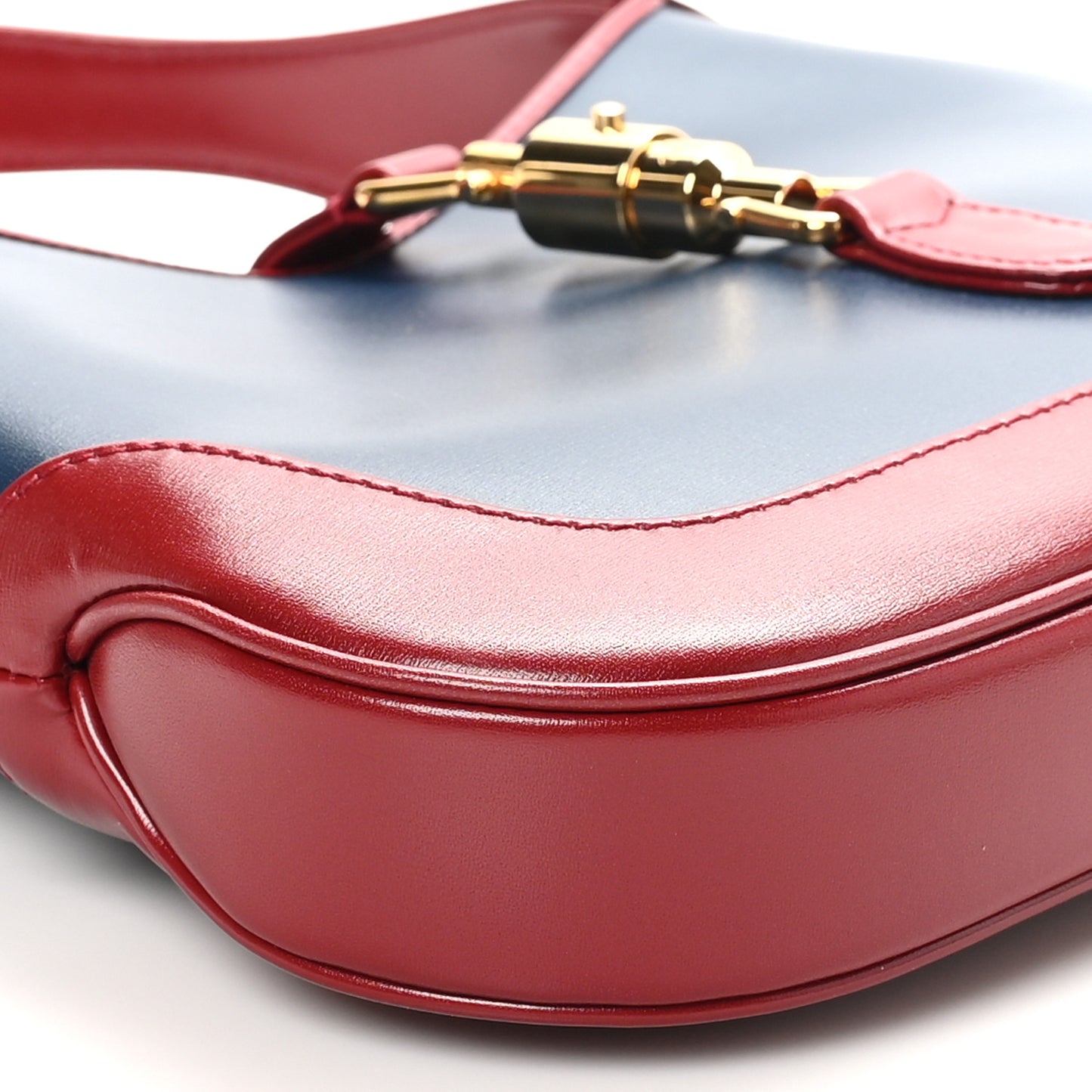 Boarded Dyana Lux Calfskin Bi-Color Small Jackie 1961 Hobo Blue Agata New Cherry Red