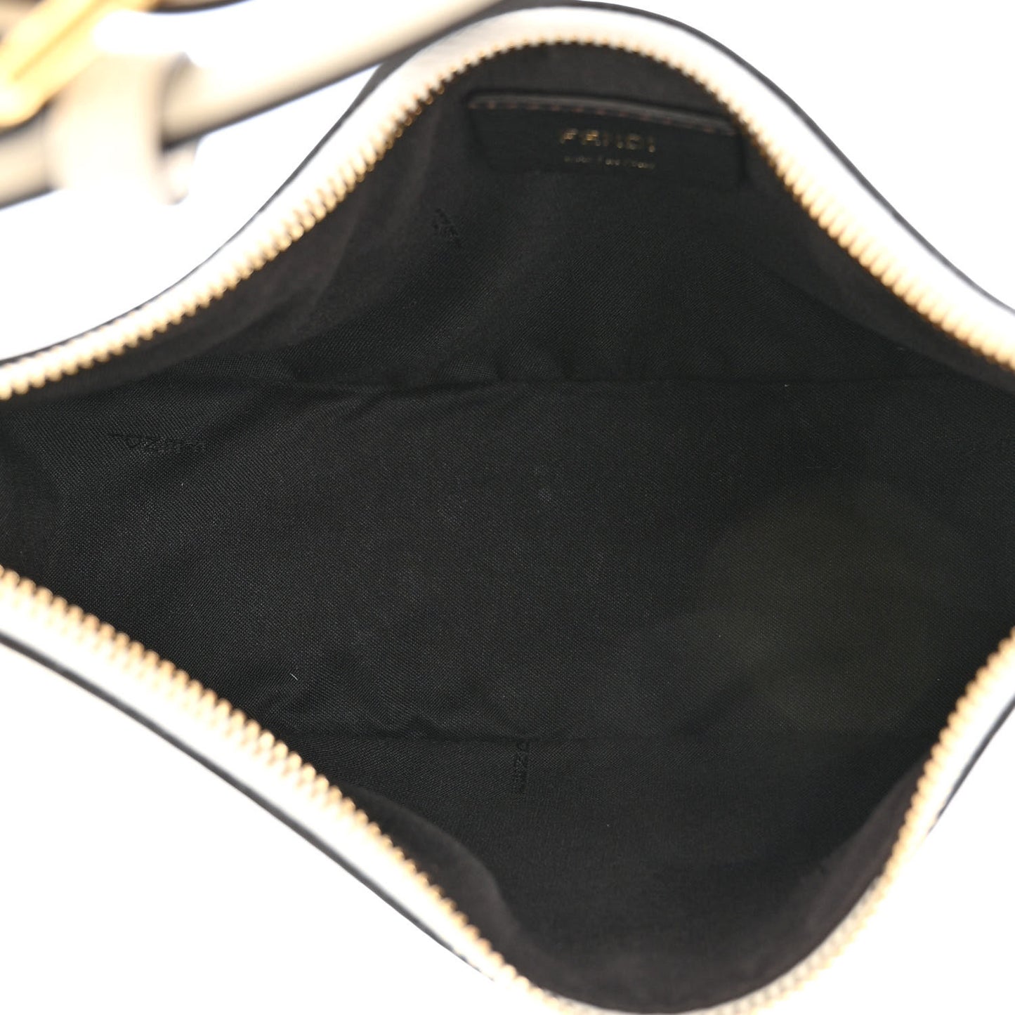 Vitello Grace Matte Small Fendigraphy Hobo Bag White Ice