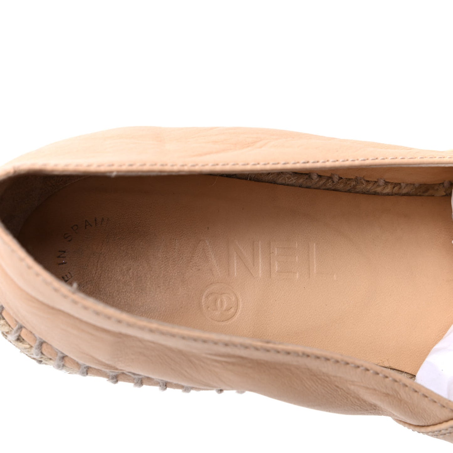 Lambskin CC Espadrilles 38 Beige Black