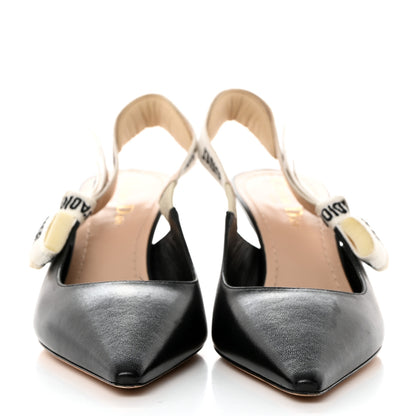 Christian Dior Lambskin Ribbon J'Adior Slingback 65mm Pumps 38 Black 2 of 8