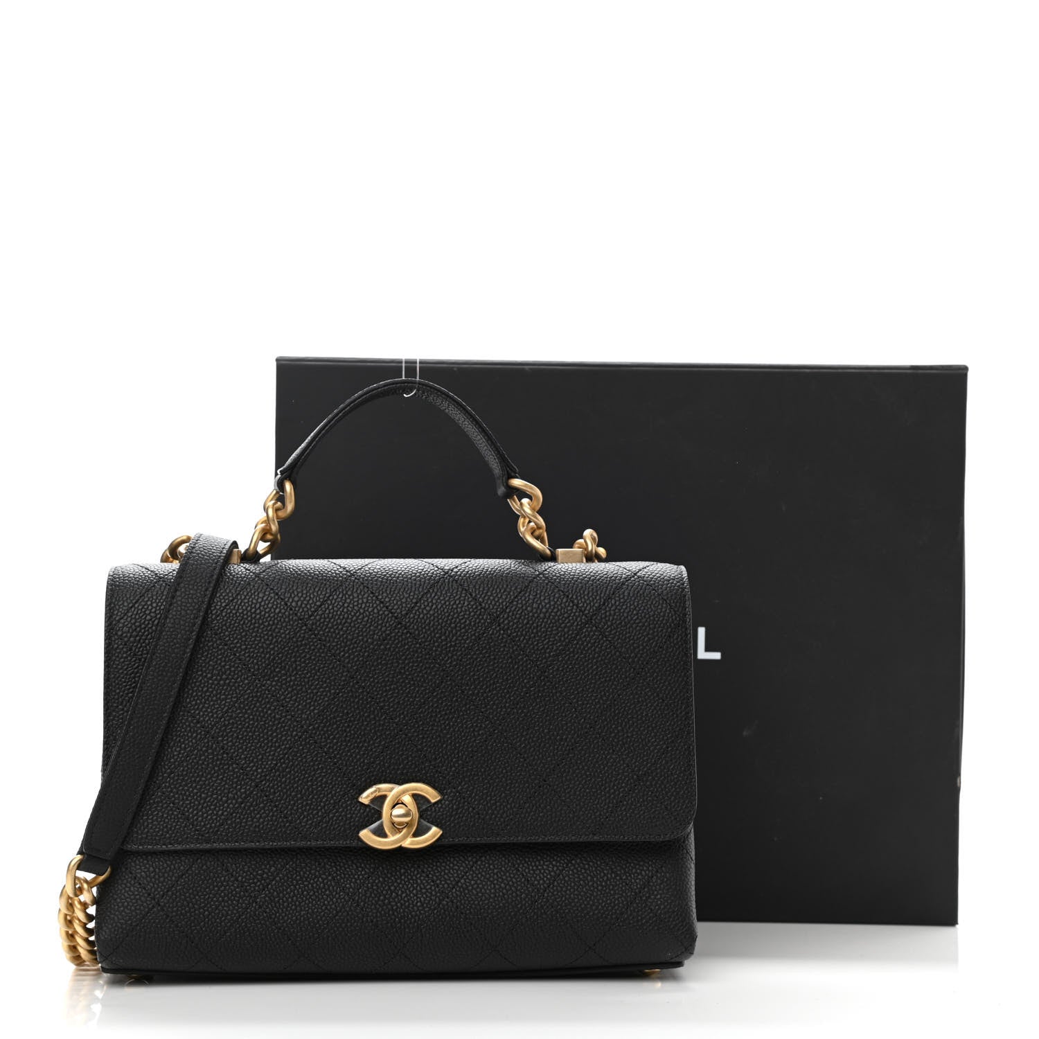 Chanel Grained Calfskin Small Stitched Flap Black 11 of 11