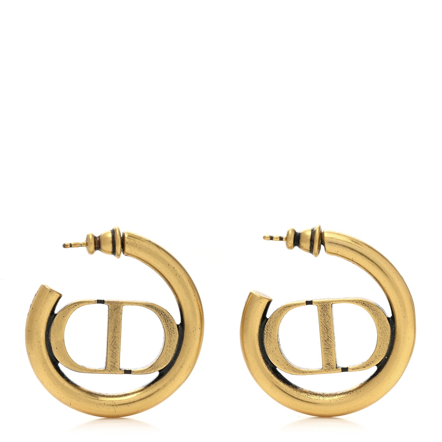 Metal 30 Montaigne Hoop Earrings Aged Gold