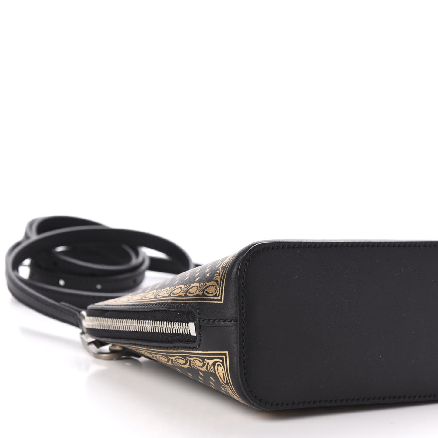 X SEGA Calfskin GUCCY Stars Mini Dome Shoulder Bag Black Gold