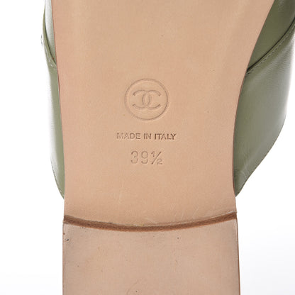 Chanel Lambskin Kangaroo Mules 39.5 Light Green 6 of 10