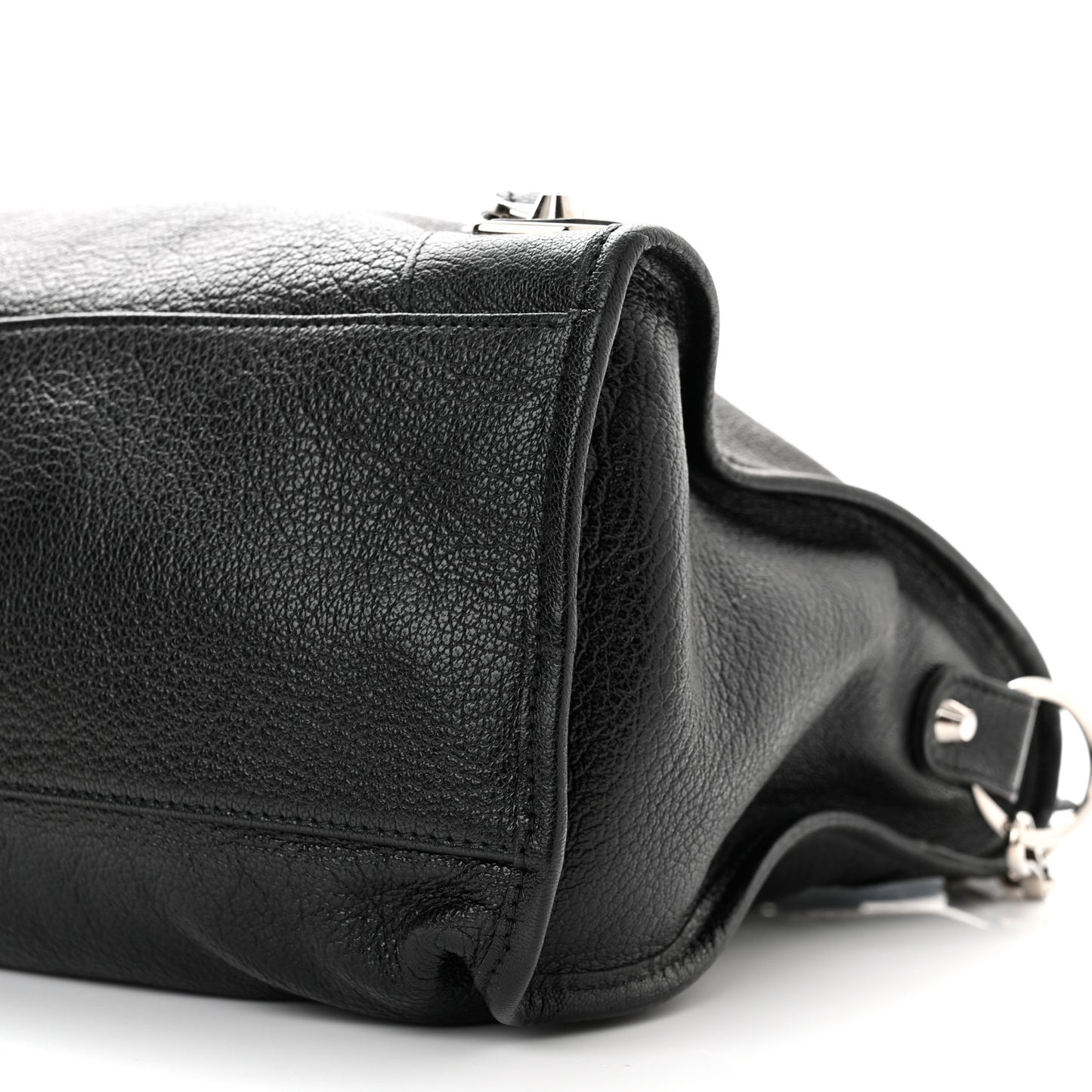 Chevre Silver Metallic Edge Hardware City Black