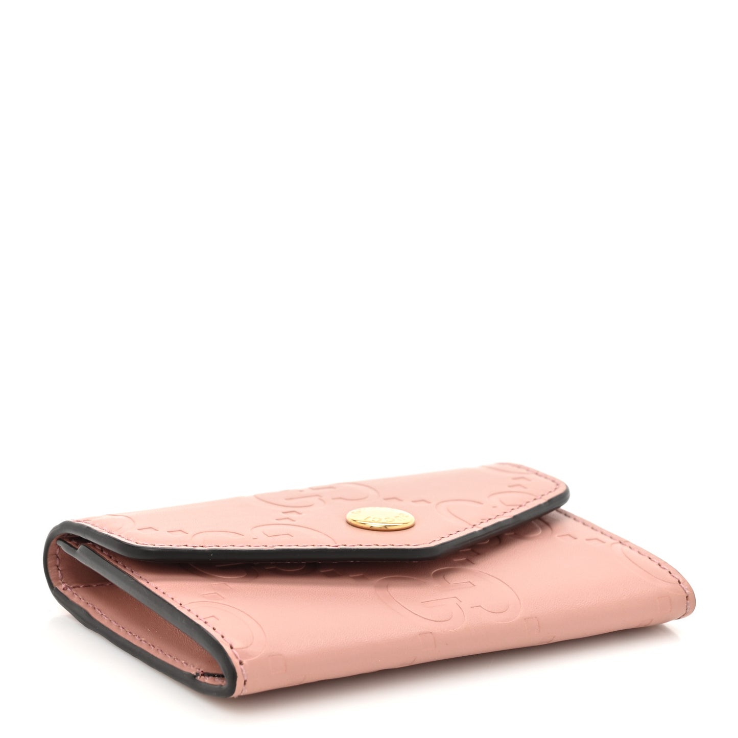 Calfskin Jumbo GG Embossed Snap Wallet Soft Pink