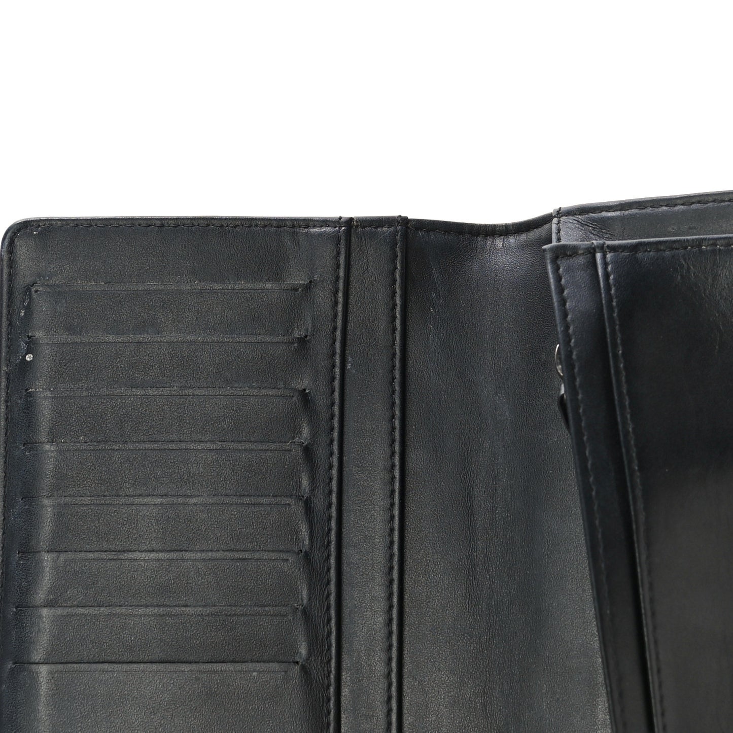 Patent Calfskin Quilted Boy Yen Wallet Black