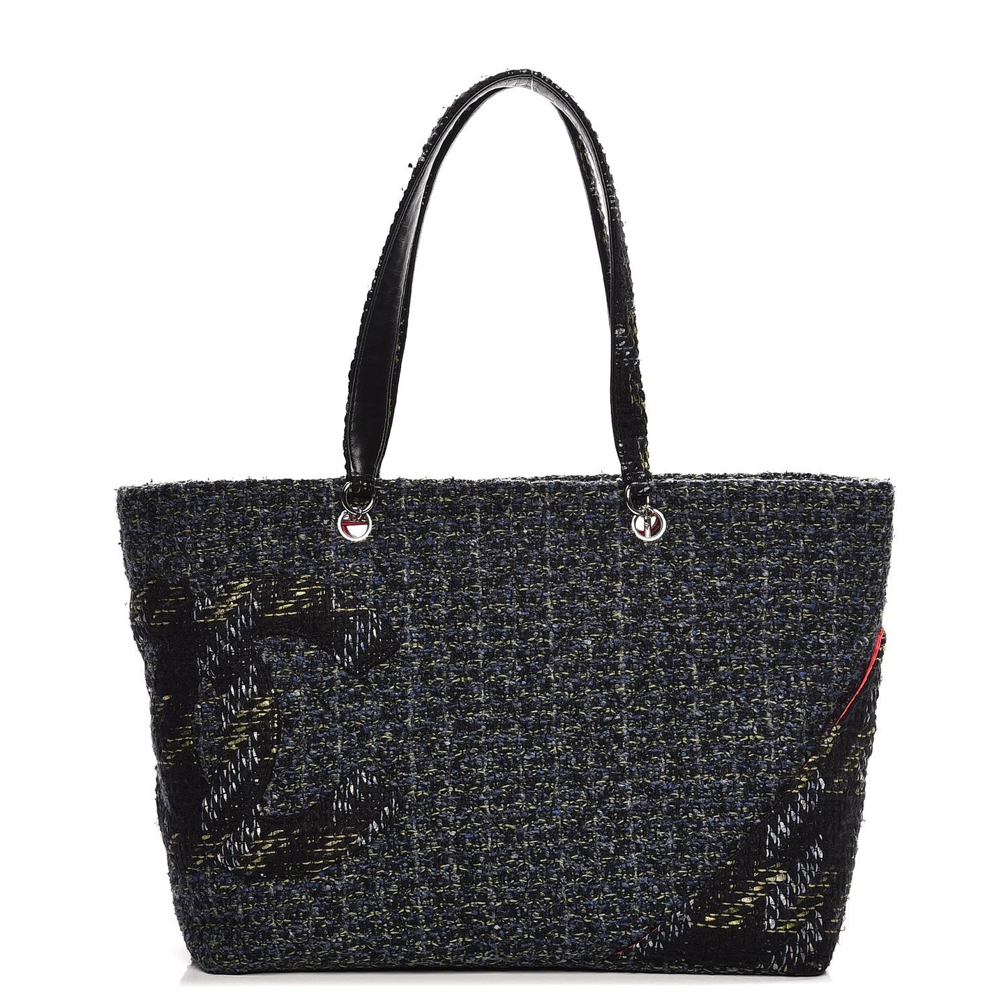 Tweed Quilted Large Cambon Tote Blue