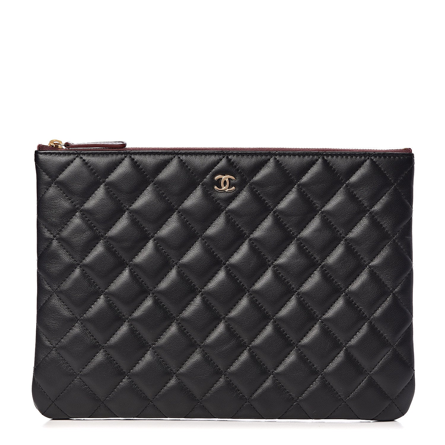 Chanel Lambskin Quilted Medium Cosmetic Case Black 1 of 12
