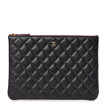 Chanel Lambskin Quilted Medium Cosmetic Case Black 1 of 12