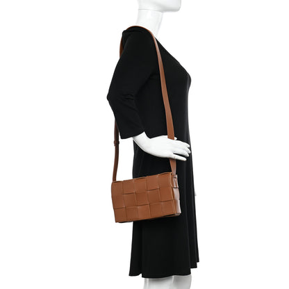 Bottega Veneta Lambskin Maxi Intrecciato Cassette Crossbody Bag Caramel 2 of 10