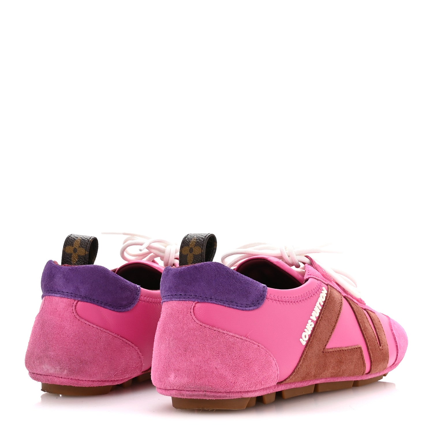 Louis Vuitton Suede Calfskin LV Sneakerina Sneakers 37 Fuchsia Pink 5 of 8