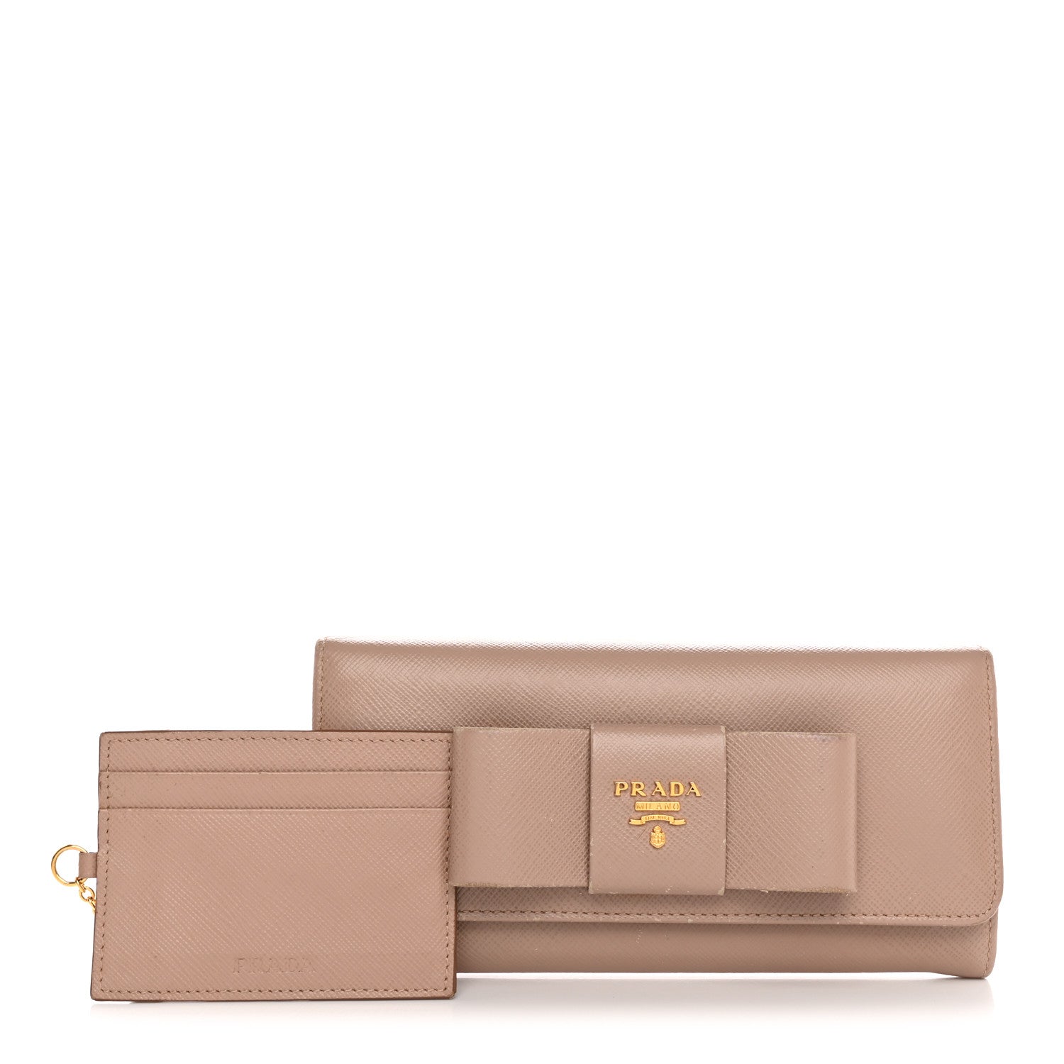 Prada Saffiano Bow Continental Wallet Cammeo 2 of 12