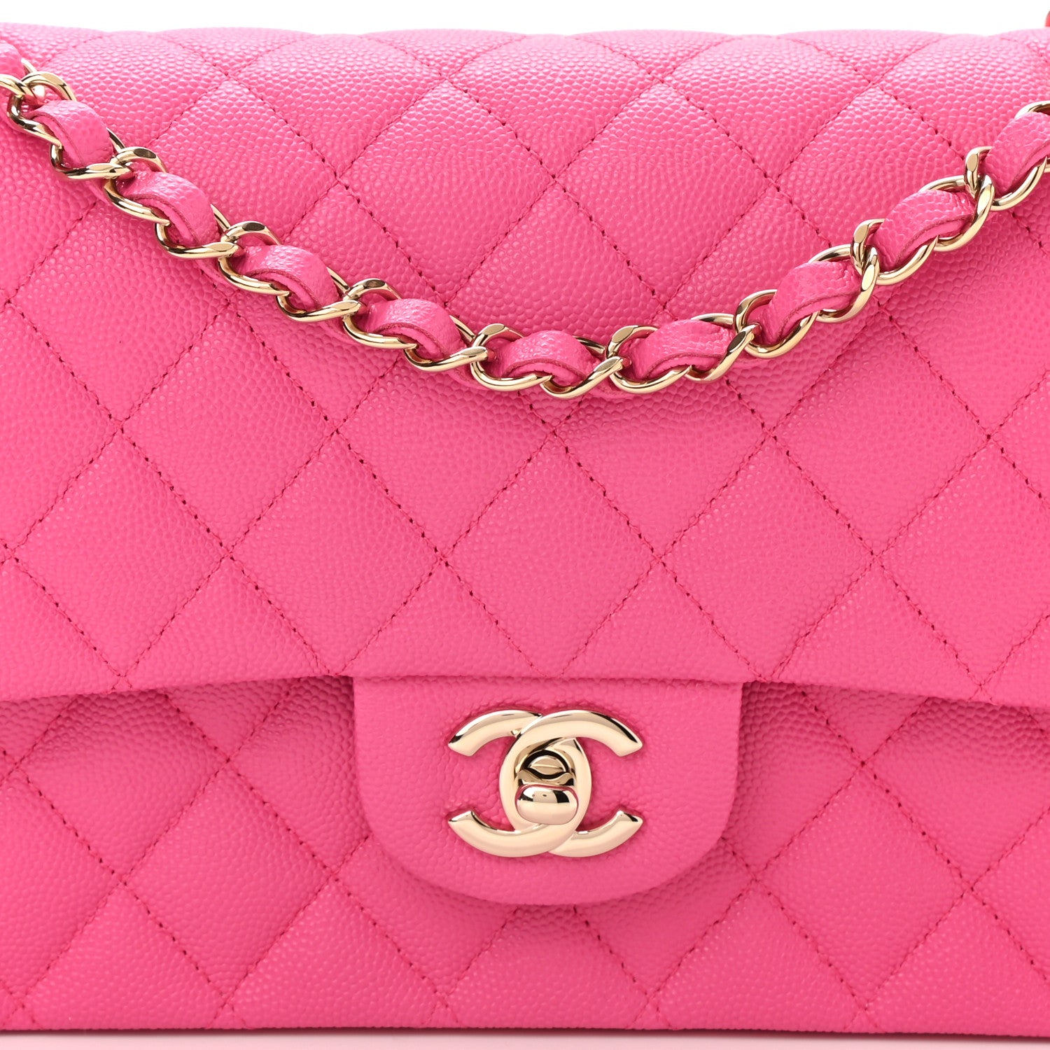 Chanel Caviar Quilted Medium Double Flap Dark Pink 8 of 10
