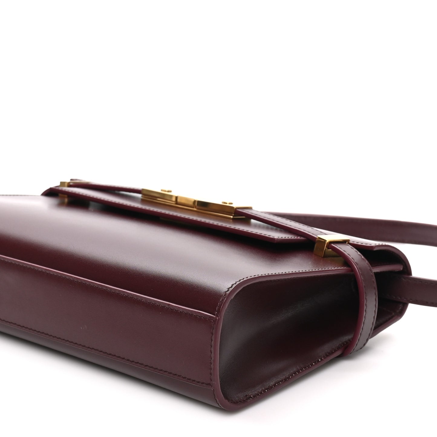 Smooth Calfskin Small Manhattan Shoulder Bag Hot Wine