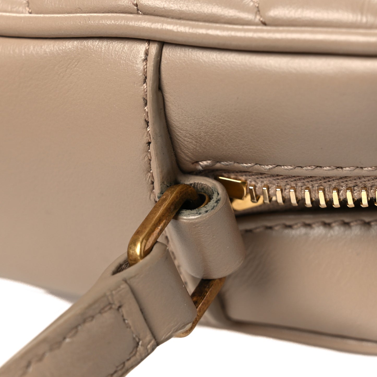 Calfskin Matelasse Monogram Lou Camera Bag Dark Latte