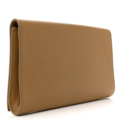 Saint Laurent Calfskin Monogram Large Belle De Jour Clutch  Beige 3 of 10