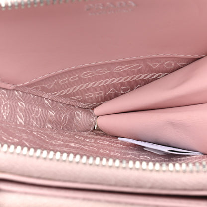 Prada Satin Crystal Mini Triangle Crossbody Pouch Alabastro 6 of 10