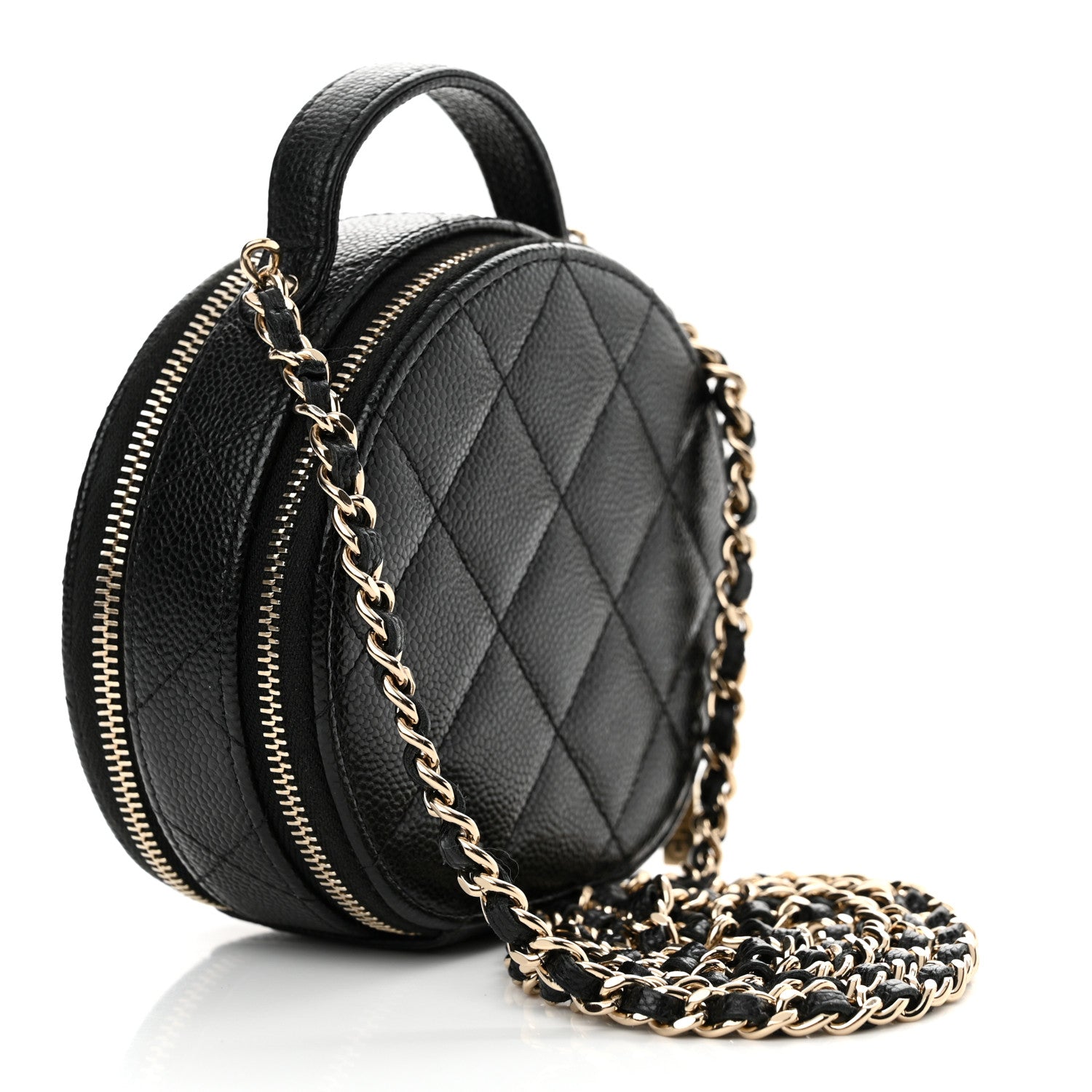 Chanel Caviar Quilted Round Handle With Care Vanity With Chain Black 3 of 13